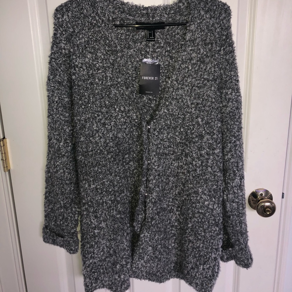 Gray sweater cardigan
